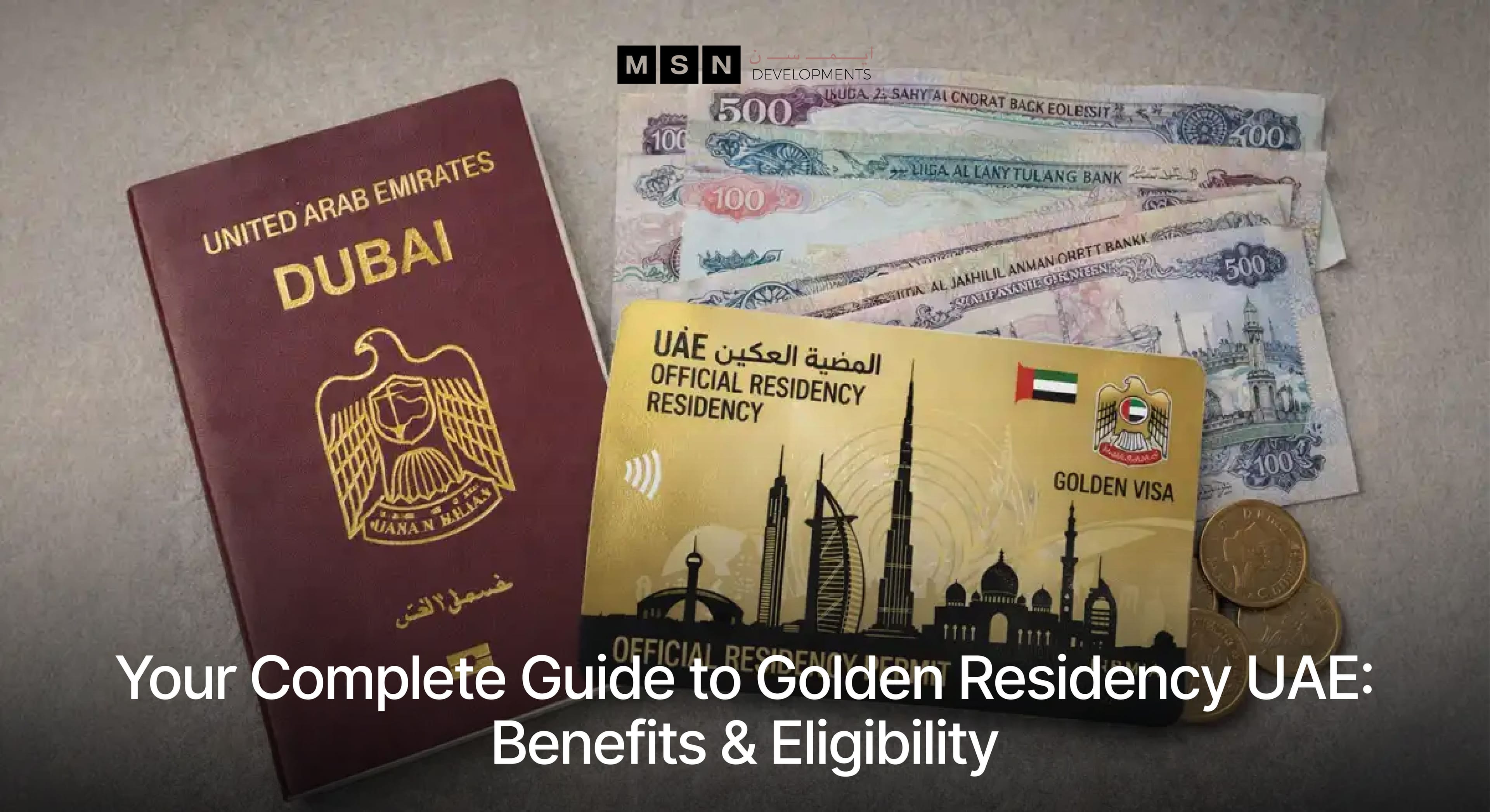 Golden Residency UAE long-term visa for investors, professionals,s and families in the Dubai skyline